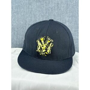 Mitchell & Ness Yankees Hat Men's 7 1/2 Black Leopard Logo Fitted Flat Bill Cap